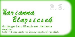 marianna blazsicsek business card